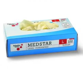   SCHULLER 100 Medstar Latex PF egyszer használatos latex kesztyű, púdermentes, méret: M/10