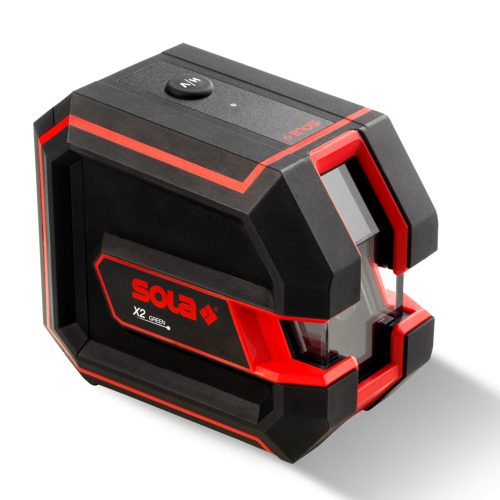 SOLA-Metál X2 Green Professional keresztvonal lézer szett (lézer, elem, fali tartó, táska)