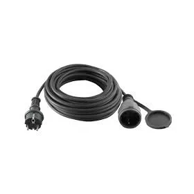   HOME hosszabbító gumikábel, 15m, H07RN-F, zárófedéllel, maximum 3500W, IP44 - fekete   NV715BK