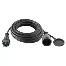 HOME hosszabbító gumikábel, 15m, H07RN-F, zárófedéllel, maximum 3500W, IP44 - fekete   NV715BK