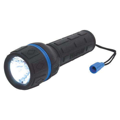 SOMOGYI Elemlámpa, vízálló, gumírozott, kék   PLR 02