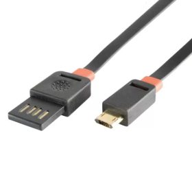  HOME töltőkábel, 2 oldalú, fordítható, USB-A dugó, microUSB-B dugó  3m  2,1A   USBF 3
