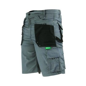   STALCO Basic Line Grey rövid munkanadrág, szürke-fekete, méret: L