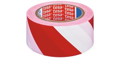TESA Jelölőszalag, piros/fehér  33m : 50mm
