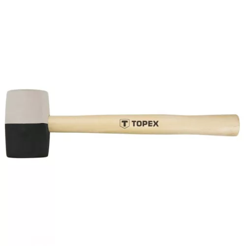 TOPEX Gumikalapács  58mm  450g  fa nyéllel  fekete/fehér