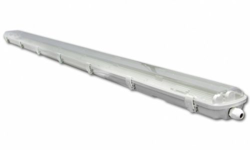 MasterLED 120 cm-es armatúra 2x18 W-os víztiszta fedéllel LED fénycsövekkel