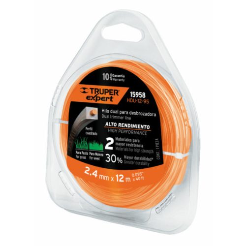 TRUPER Fűkasza damil  2,4mm  12m  négyzetes profil