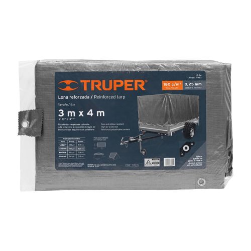 TRUPER Takaróponyva  3*4m  130g/m2 - szürke