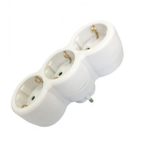 UltraTech elosztó, 3 dugaljzatos fehér, műanyag  16A