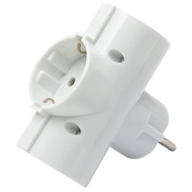   UltraTech elosztó, 3 dugaljzatos fehér, műanyag  16A gyerekvédelemmel