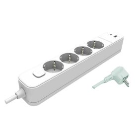   UltraTech elosztó kapcsolóval, USB-A+C, 4-es, 2m, 3*1mm2 vezetékkel