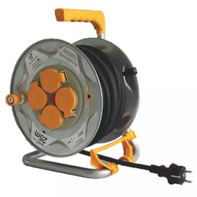   UltraTech Kábeldob 25m, fém dobbal, kábelvezetővel H07RN-F 3*1,5 gumikábellel IP44