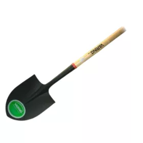   Hőkezelt acél fejű ásó. 158 cm-es lakozott keményfa nyéllel. 23 cm fejszélesség. Európai stílus..