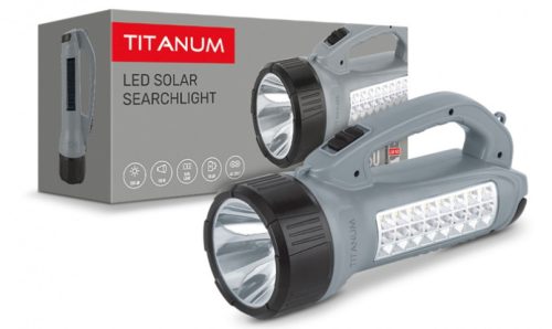 VIDEX Titanum napelemes hordozható LED zseblámpa  5500-6500K  90-200lm   TLF-T09SO