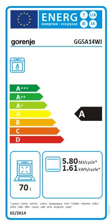 Gorenje GK5C42WJ kombinált tűzhely  62L