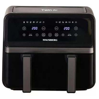 Hausberg HB-2373NG 2400W dupla kosaras fekete 8,4L forrólevegős sütő