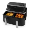 Hausberg HB-2373NG 2400W dupla kosaras fekete 8,4L forrólevegős sütő