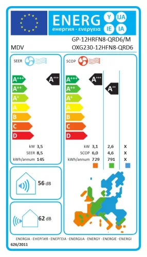 MDV EVO EV01-035-OU/EVOA-035-UI inverteres klíma, csepptálca fűtés, wifi, 3,5 kW