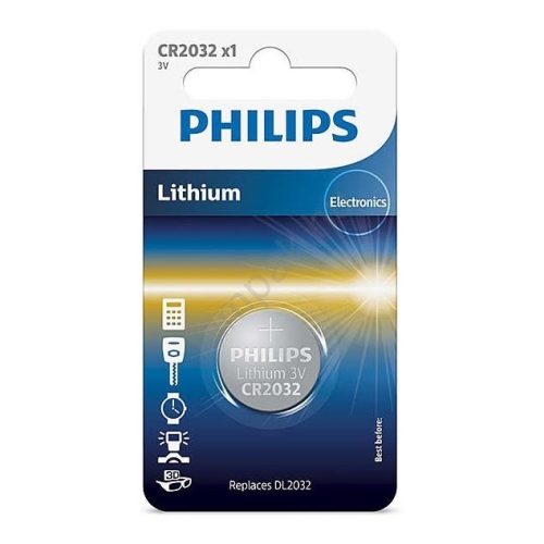 Philips lithium CR2032 3V elem