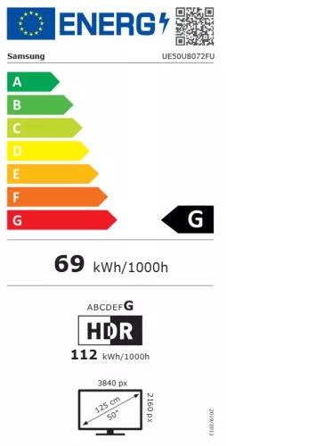 Samsung UE50U8072FUXXH 4K UHD Smart LED TV 126 cm 2 Év Hivatalos magyar garancia