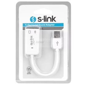  S-Link Átalakító - SL-U70 (USB hangkártya konverter, Bemenet: USB-A, Kimenet: 2x 3,5mm Jack)