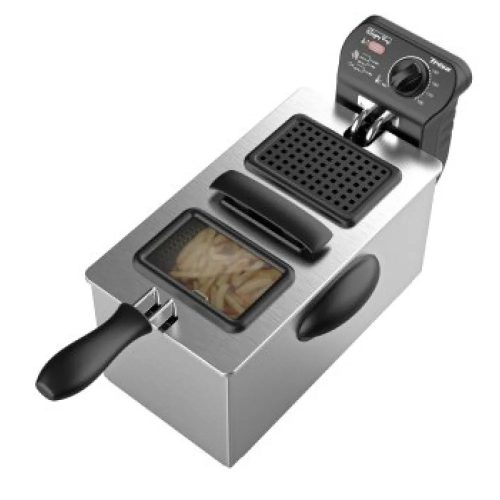 Trisa Crispy Fry 7421 3l kivehető zománcozott tartályos olajsütő rozsdamentes acél házzal 2180W